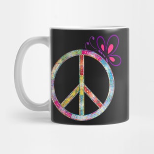 Peace Sign & Butterfly Cute Phone Cases, Journals & GIfts, Graphic Art Design Mug